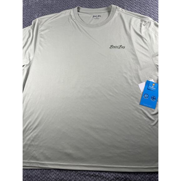 Bimini Bay Shirt Mens XXXL Hook M’ Gray GRN Logo Fishing Light Short Sleeve Bass - Picture 4 of 11